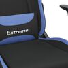 vidaXL Cadeira de gaming tecido preto e azul