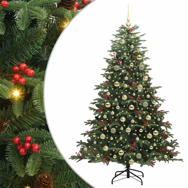 vidaXL &Aacute;rvore de Natal Artificial Verde 180 cm PVC, Metal e Pl&aacute;stico