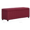 vidaXL Banco c/ compart. de arruma&ccedil;&atilde;o 116 cm poli&eacute;ster vermelho tinto