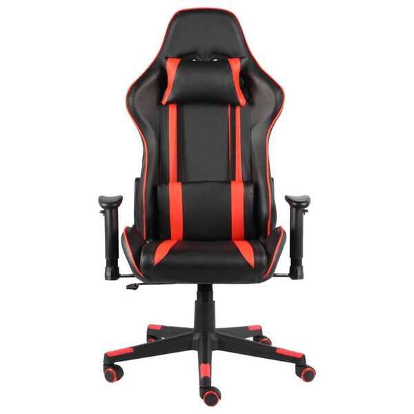 vidaXL Cadeira de gaming girat&oacute;ria PVC vermelho