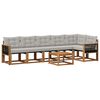 vidaXL Conjunto de Sof&aacute;s para Exterior 7 pcs Natural e Cinzento-Claro