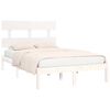vidaXL Estrutura cama pequena casal 120x190 cm pinho maci&ccedil;o branco