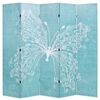 vidaXL Biombo dobr&aacute;vel com estampa de borboleta azul 200x170 cm