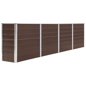 vidaXL Canteiro jardim elevado 320x40x77 cm a&ccedil;o galvanizado castanho