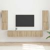 vidaXL Conjunto de m&oacute;vel de TV Montado na parede 4 pcs Carvalho Sonoma