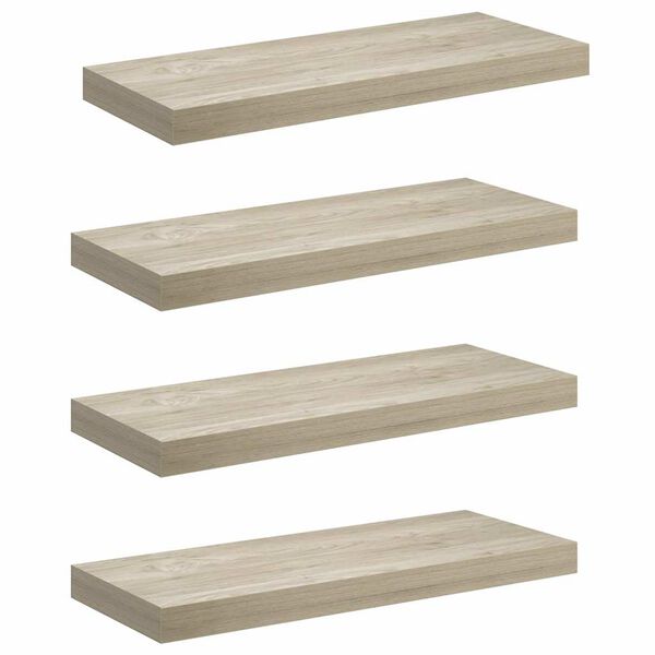 vidaXL Prateleiras parede suspensas 4 pcs 60x23,5x3,8 cm MDF carvalho