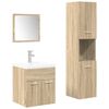 vidaXL 4 pcs conj. m&oacute;veis casa banho derivados madeira carvalho sonoma