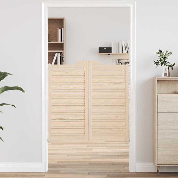 vidaXL Portas de batente design de persiana 1-Par pinho maci&ccedil;o