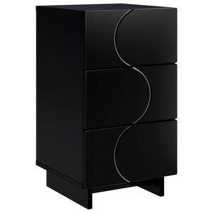 vidaXL Arm&aacute;rio de Cabeceira Preto 33,5 x 34,5 x 60 cm