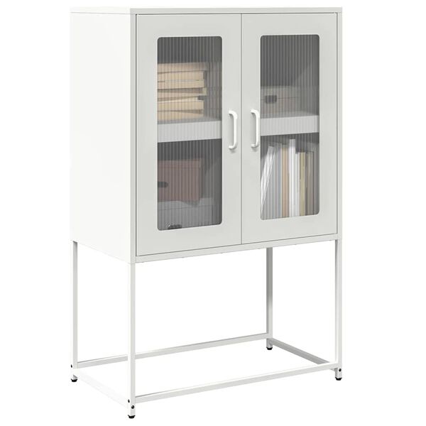 vidaXL Aparador alto 68x39x107 cm aço branco