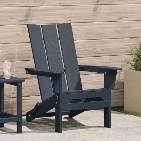 vidaXL Cadeira Adirondack Dobrável Azul-marinho 74.5 x 80.5 x 90cm