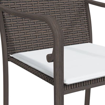 vidaXL Cadeiras jardim c/ almofadões 6pcs 56x59x84 cm vime PE castanho