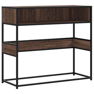 vidaXL Mesa consola 90x35x80 cm derivados madeira carvalho castanho