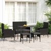 vidaXL 6 pcs conjunto lounge de jardim c/ almofad&otilde;es vime PE preto