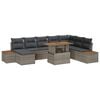 vidaXL Conjunto de Sof&aacute; de Jardim 9 unid. Cinzeto Rattan Sint&eacute;tico