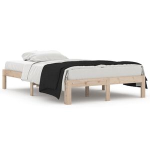 vidaXL Estrutura de cama pequena casal 120x190 cm pinho maci&ccedil;o