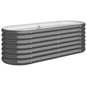 vidaXL Canteiro elevado jardim 114x40x36 a&ccedil;o galvanizado antracite