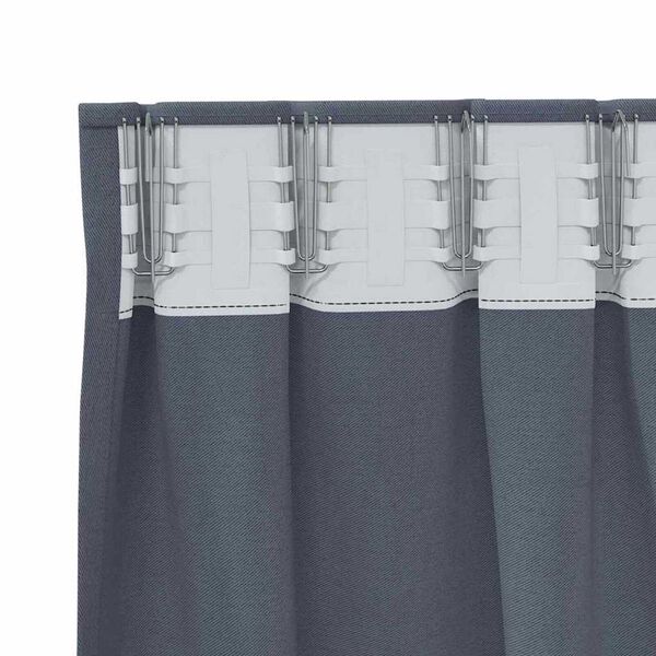 vidaXL Cortinas Blackout com Argolas 2 pcs Antracite 260 x 140 cm