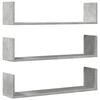 vidaXL Prateleiras de parede 3 pcs derivados de madeira cinza cimento