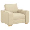 vidaXL Sof&aacute; 3 pcs Creme 220 x 80 x 84 cm Tecido de mistura de linho