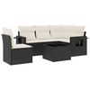 vidaXL 6 pcs conjunto sof&aacute;s de jardim c/ almofad&otilde;es vime PE preto