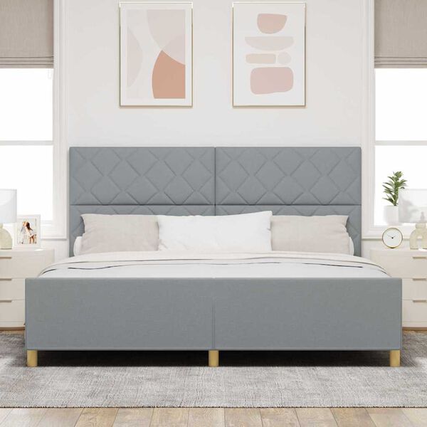 vidaXL Estrutura da Cama Cinzento-claro 200 x 200 cm tecido