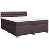 vidaXL Cama com molas/colch&atilde;o 180x200 cm tecido castanho-escuro
