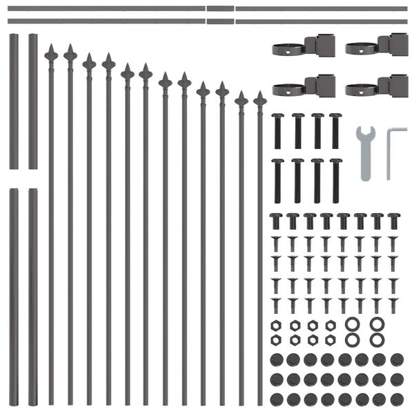 vidaXL Cerca para Jardim Cinzeto 170 x 100 cm