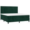 vidaXL Cama box spring c/ colch&atilde;o/LED 180x200 cm veludo verde-escuro