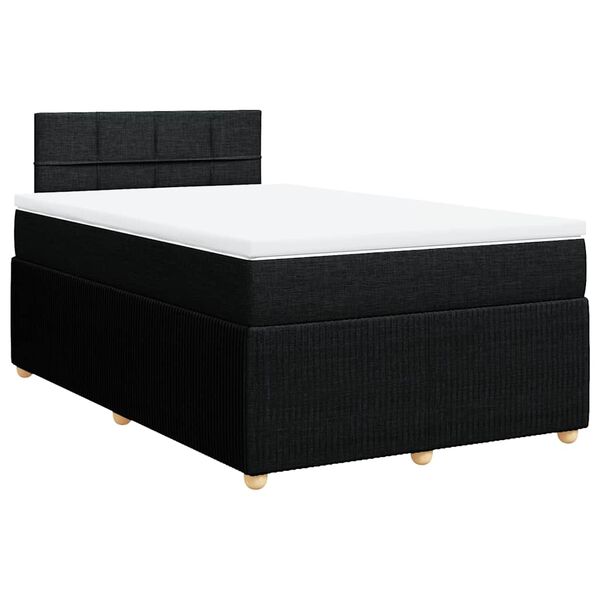 vidaXL Cama boxspring com colch&atilde;o 120x190 cm tecido preto