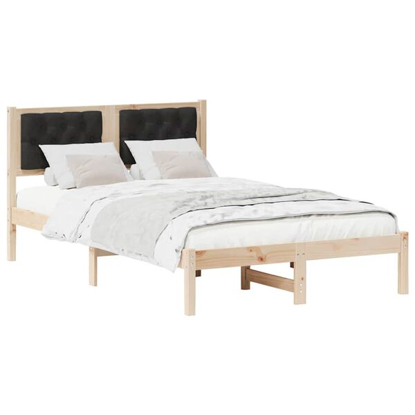 vidaXL Estrutura da Cama Preto 135 x 190 cm Madeira de Pinheiro S&oacute;lida