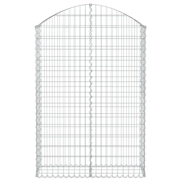 vidaXL Cesto gabi&atilde;o arqueado 100x30x140/160 cm ferro galvanizado
