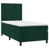 vidaXL Cama box spring c/ colch&atilde;o/LED 90x200 cm veludo verde-escuro