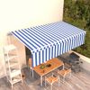 vidaXL Toldo retr&aacute;til autom&aacute;tico com estore 6x3 m azul e branco