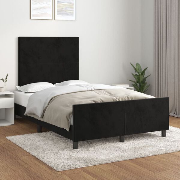 vidaXL Estrutura de cama sem colch&atilde;o 120x200 cm veludo preto