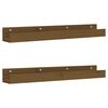 vidaXL Prateleiras de parede 2 pcs 80x12x9cm pinho maci&ccedil;o castanho-mel