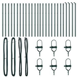 vidaXL Poste de Cerca 26 pcs Cinzeto 3,2 x 3,2 x 50 cm