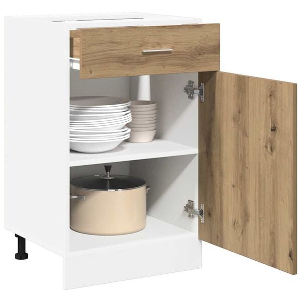 vidaXL Armário inferior c/ gavetas “Lyon” carvalho artisiano