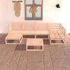 vidaXL 7 pcs conjunto lounge de jardim pinho maci&ccedil;o