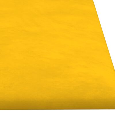 vidaXL Painel de parede 12 pcs 60x15 cm veludo 1,08 m² amarelo
