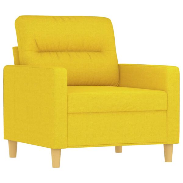 vidaXL Poltrona com apoio de pés 60 cm tecido amarelo-claro