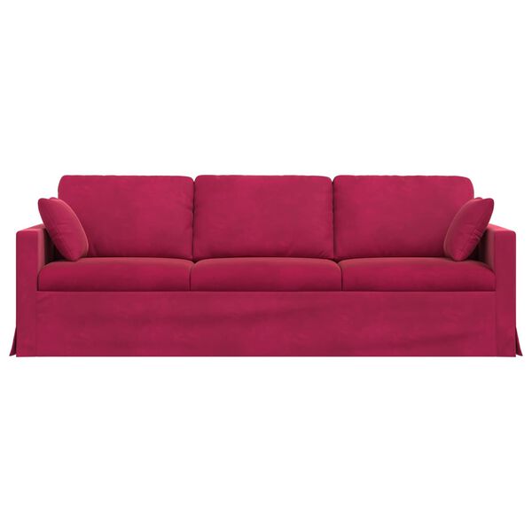 vidaXL Sof&aacute; Vinho Vermelho 228 x 78 x 80 cm Veludo