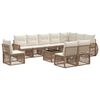 vidaXL Conjunto de Sof&aacute; de Jardim 11 unid. Bege e Branco Creme vime PE