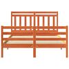 vidaXL Estrutura da Cama com cabeceira Marrom Cera 150 x 200 cm