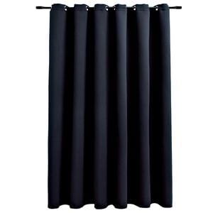 vidaXL Cortina blackout com argolas em metal 290x245 cm preto