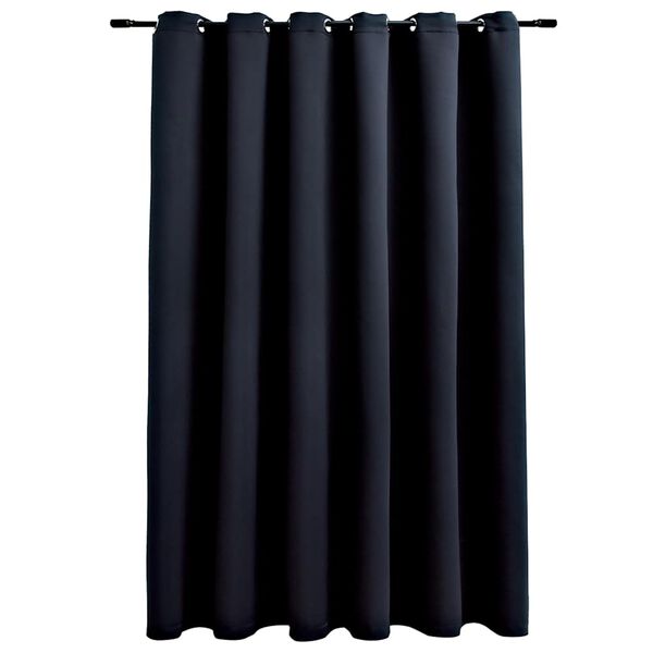 vidaXL Cortina blackout com argolas em metal 290x245 cm preto