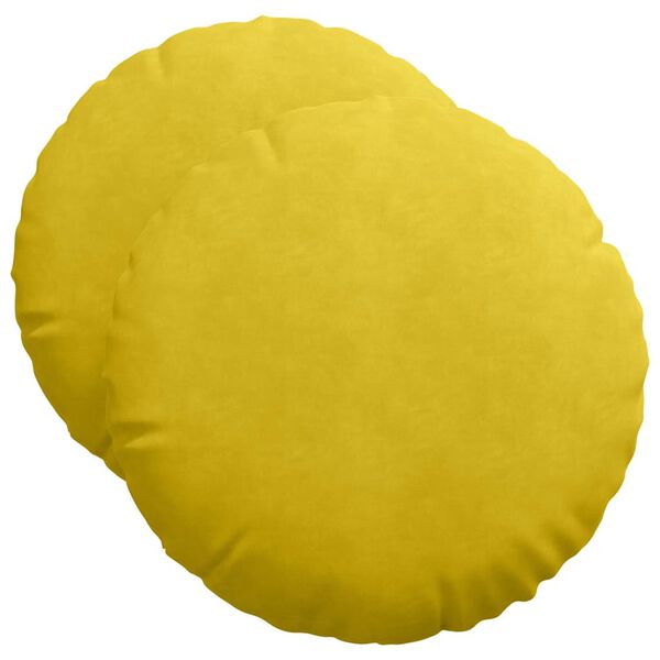 vidaXL Almofadas de Assento 2 pcs Amarelo &Oslash; 40 x 13 cm Veludo