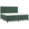 vidaXL Cama com molas/colch&atilde;o 200x200 cm veludo verde-escuro