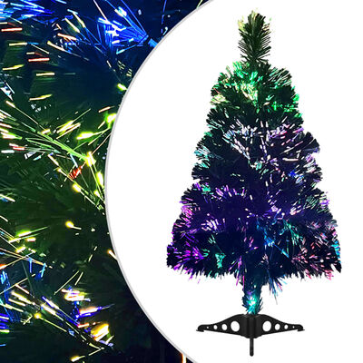 vidaXL Árvore de Natal artificial fibra óptica 64 cm verde 