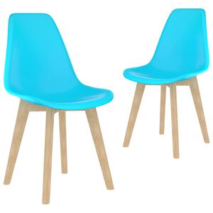 vidaXL Cadeiras de jantar 2 pcs pl&aacute;stico azul